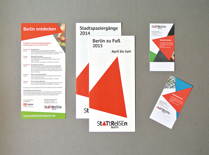 Stattreisen Stadtführungen – Flyer und Ticktes