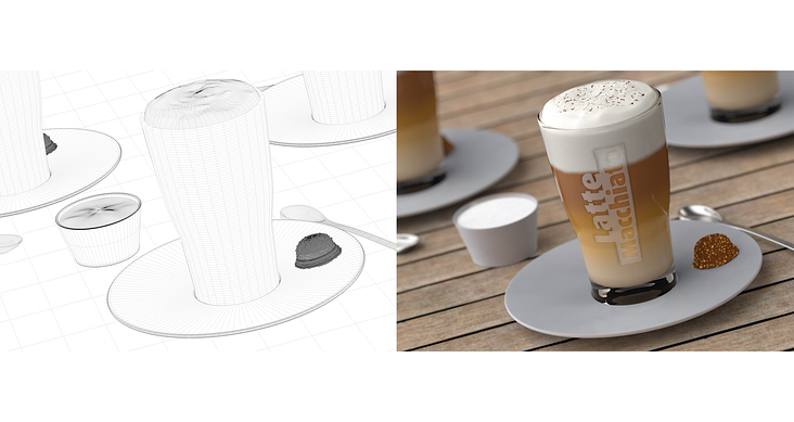 Latte Macchiato -3D – Freie Arbeit