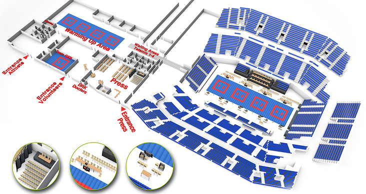 Karate-WM 2014 – Visualisierung der ÖVB-Arena in Bremen