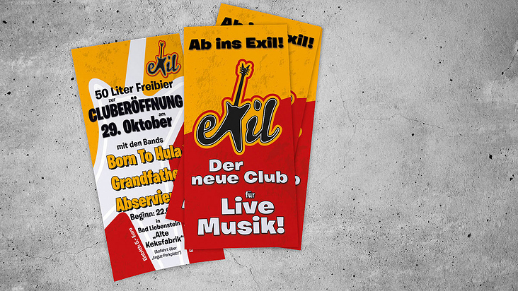 Flyer für einen Musikclub