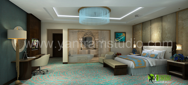 3D Interior cgi-Design für Hotelzimmer