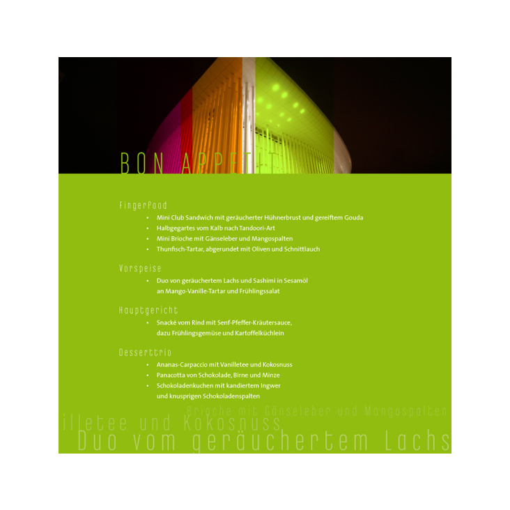 Speisekarte Jahresversammlung EEPK
