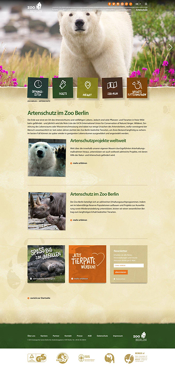 Screenshot – Textbeispiel Artenschutz Zoo Berlin