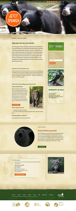 Screenshot – Textbeispiel Spenden Zoo Berlin