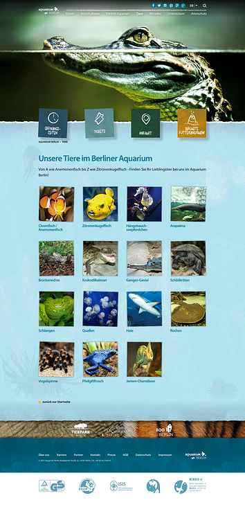 Screenshot – Textbeispiel Tier A-Z Aquarium Berlin