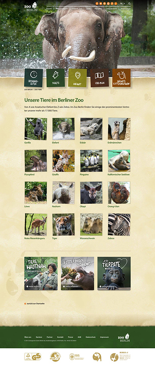 Screenshot – Textbeispiel Tier A-Z Tierpark Berlin