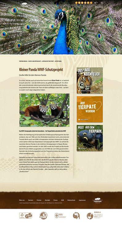 Screenshot – Textbeispiel Artenschutz Roter Panda Tierpark Berlin