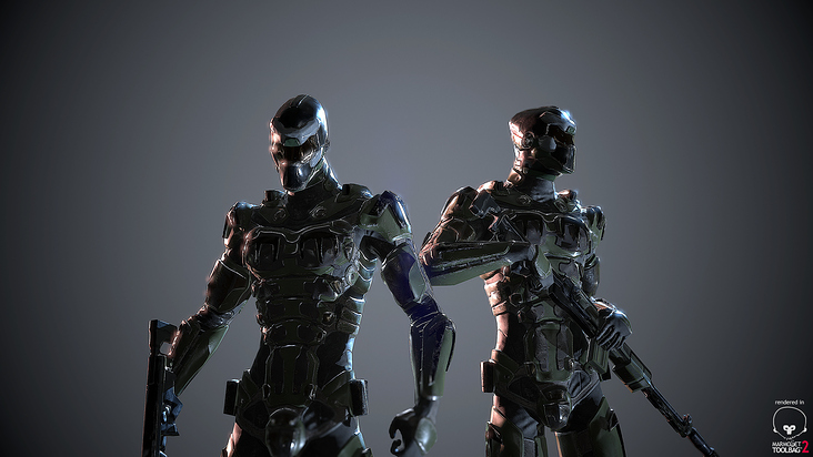 LowPoly SciFi Soldier (2 different Poses)