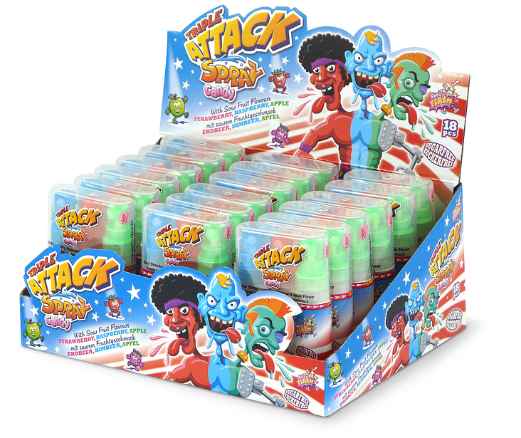 Display „Triple Attack Spray“ für Alex Sweets