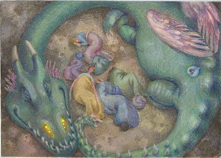 Illustration zu „Dracheneinsatz“, Acryl