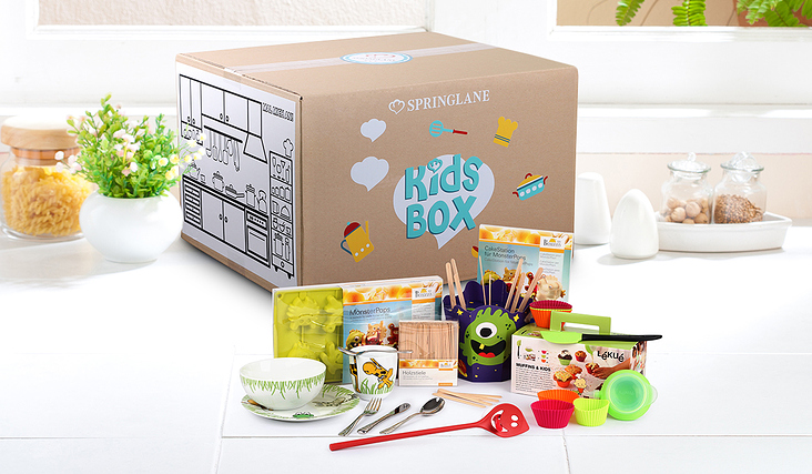 Design einer Kidsbox für Springlane, beinhaltete Backutensilien für Kinder und war eine Wheinachtsaktion