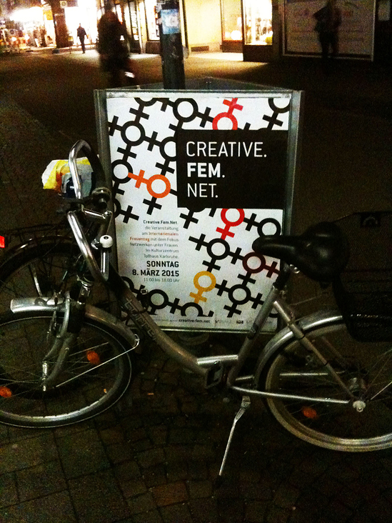 Plakat zur Veranstaltung creative. fem. net. Karlsruhe 2015