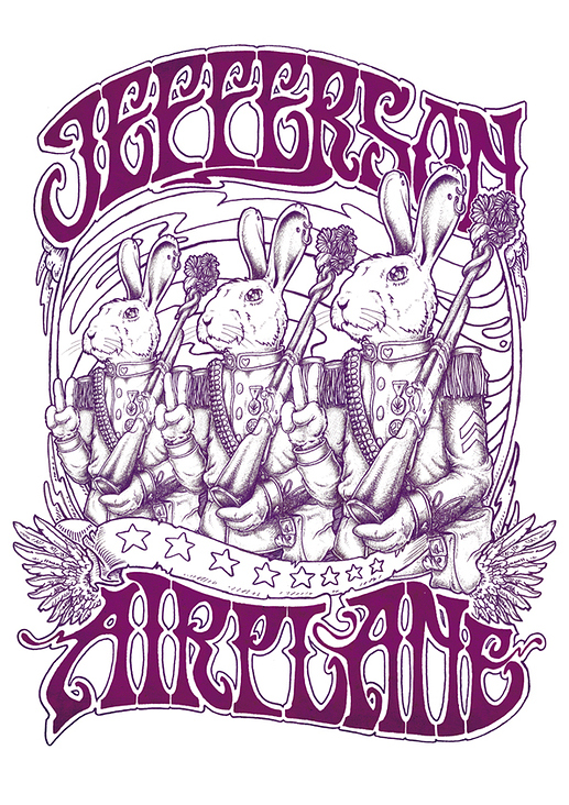 Jefferson Airplane – Poster & T-Shirt „White Rabbit Volunteers“