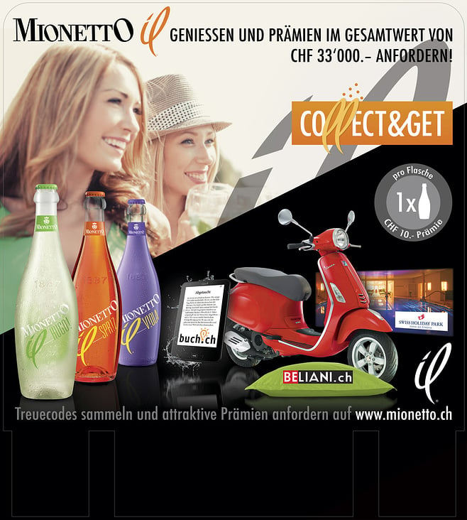 Mionetto Collect&Get KEyvisual (POS Flaschendisplay Header)