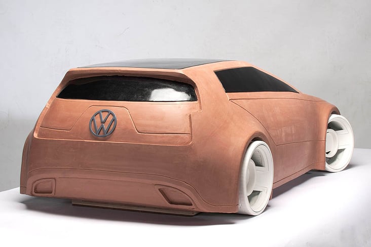 Claymodelling-Übung, Volkswagen Golf in der Zukunft