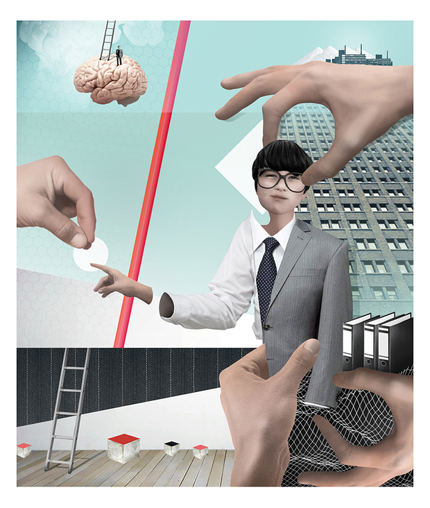 LEHRJAHRE, from Collage series for Creditreform magazine (GER)
