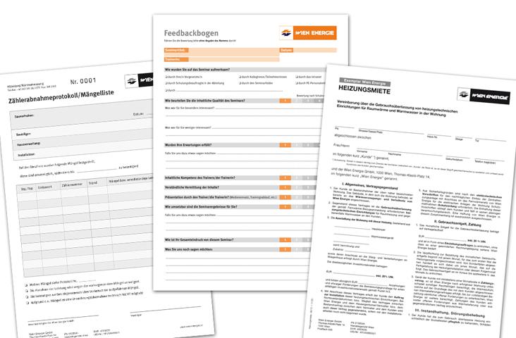 Diverse Formulare A4 für Wien Energie