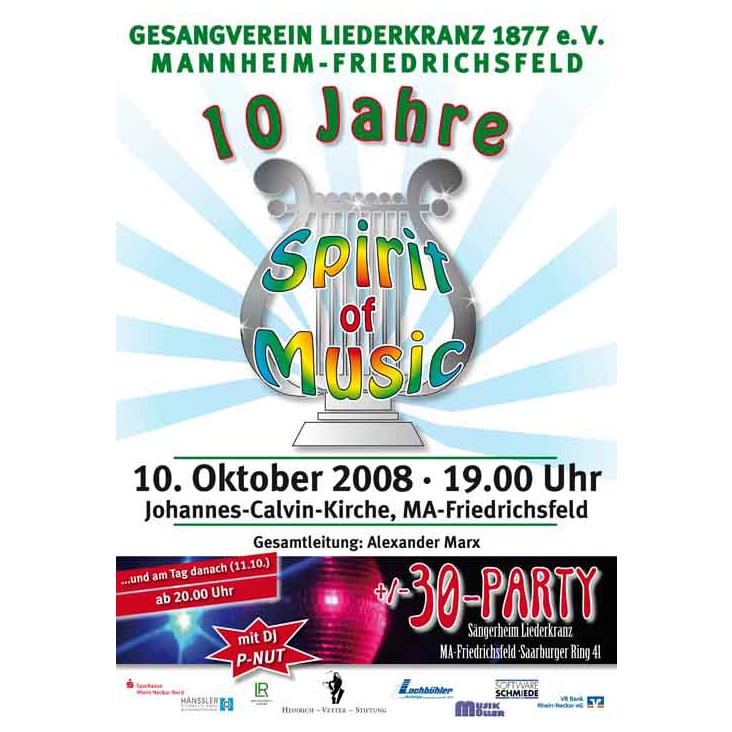 Plakat 10 Jahre »Spirit Of Music«