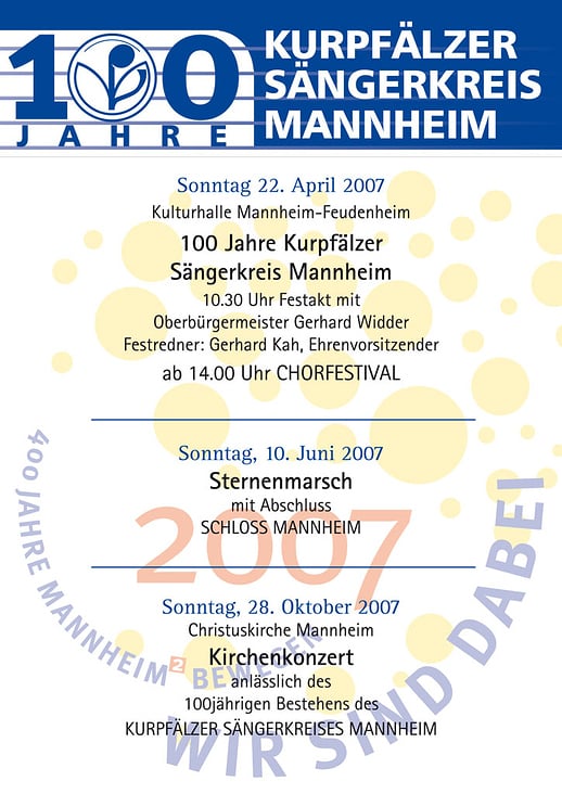 100 Jahre Kurpfälzer Sängerkreis Mannheim