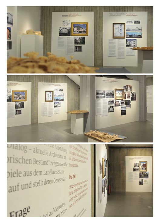 Gestalterische Konzeption/Umsetzung: „Im Dialog“-Architekturausstellung Museum Starnberger See