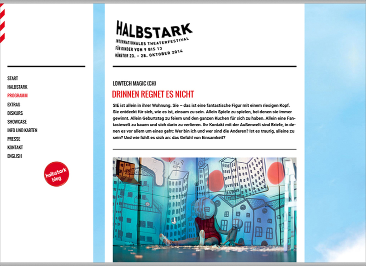Theaterfestival HALBSTARK, Website