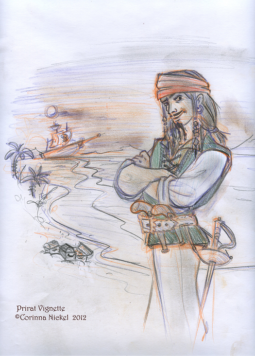 Skizze : Pirat rough   für Herlitz PBS Artikel