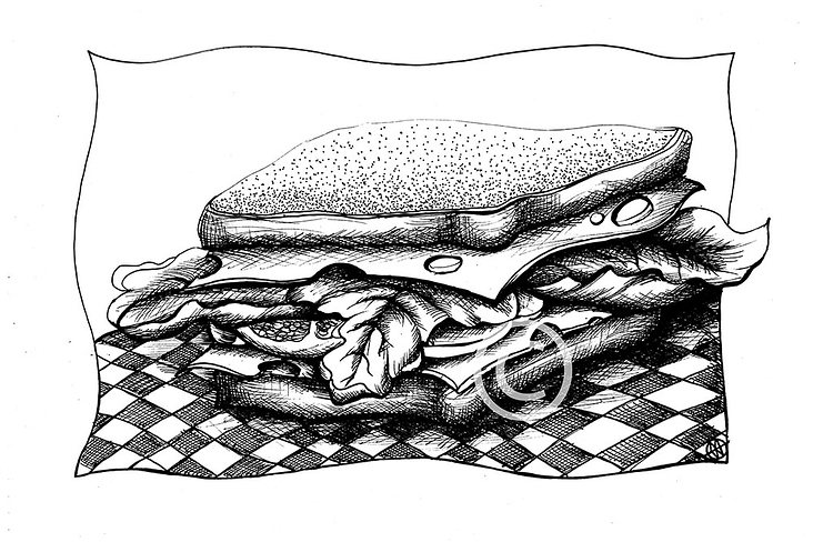 Sandwich_Illustration zum Märchen „The brave Tailor“