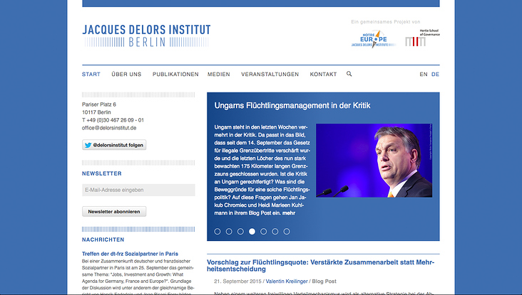 Jacques Delors Institut – Berlin — Webdesign