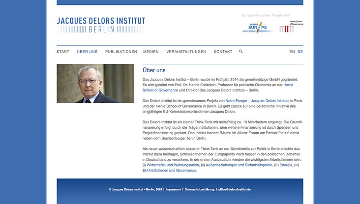 Jacques Delors Institut – Berlin — Webdesign