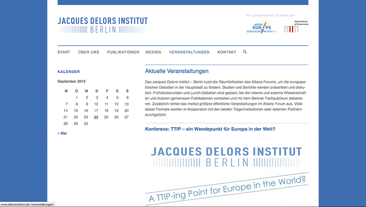 Jacques Delors Institut – Berlin — Webdesign