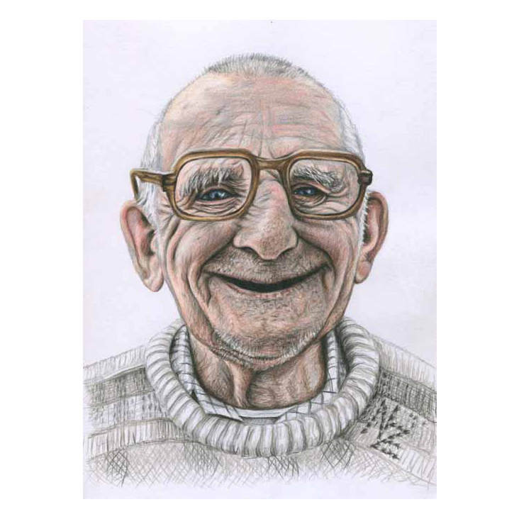 Happy Old Man, drawing by Nicole Zeug, nicolezeug.de