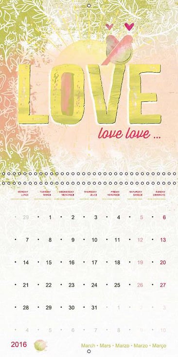 Love and Joy / (Monthly calendar, 14 pages)