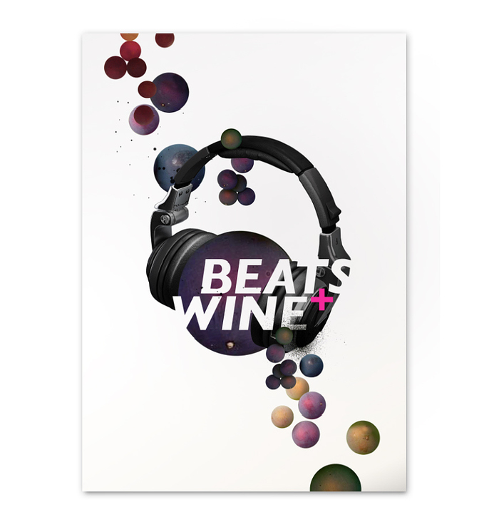 BEATS + WINE Poster illustration, Berlin 2015