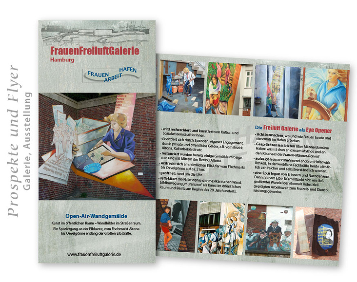 Flyer, 6 Seiten für eine Kunstgalerie im öffentlichen Raum