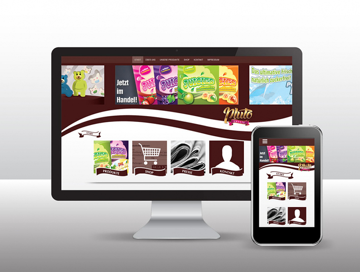 PLUTO SWEETS (Responsive Website, Deutschland)