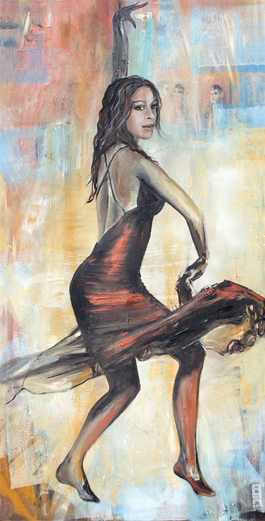 Flamenco, 50×100cm, Öl auf Leinwand