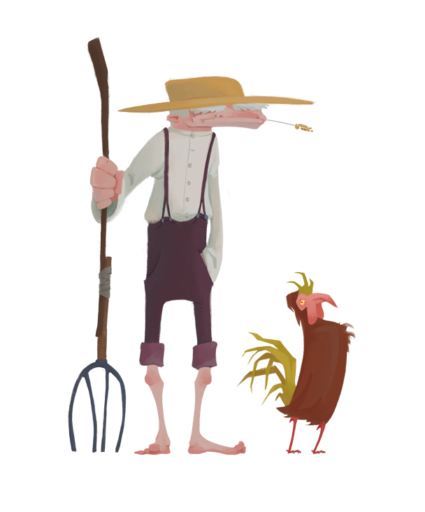 Farmer and his Rooster concept