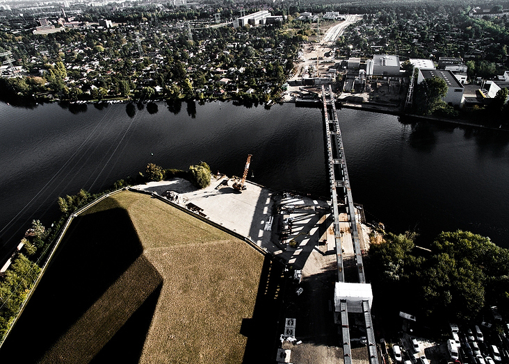 Spreebrücke A100 Treptow Berlin Luftaufnahme SOV