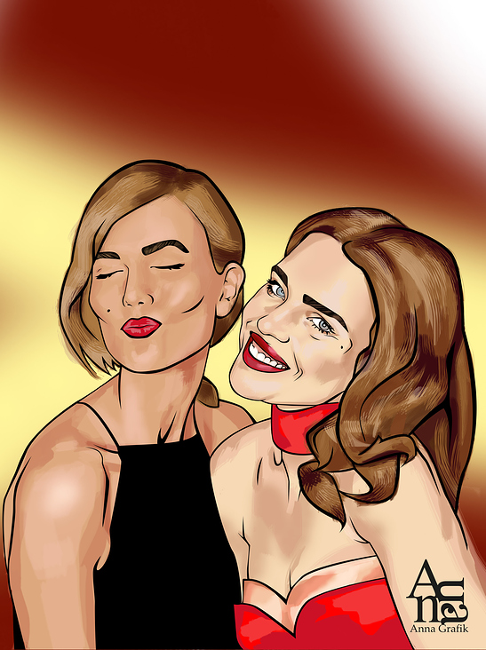 Illustration von Karlie Kloss und Natalia Vodianova