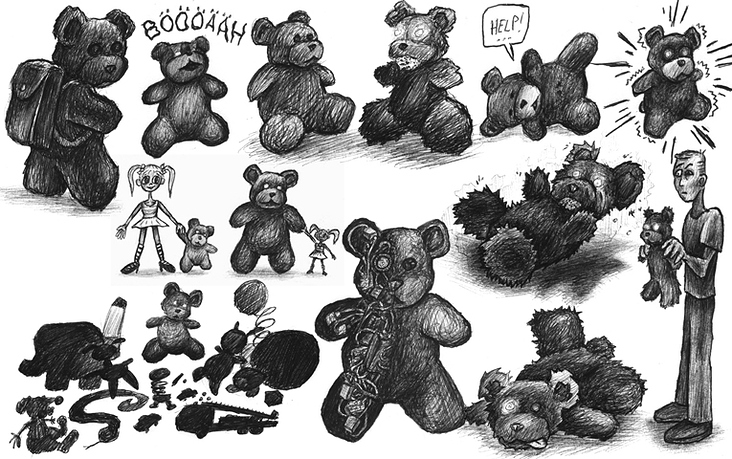 Teddy Kugelschreiber-Illustrationen