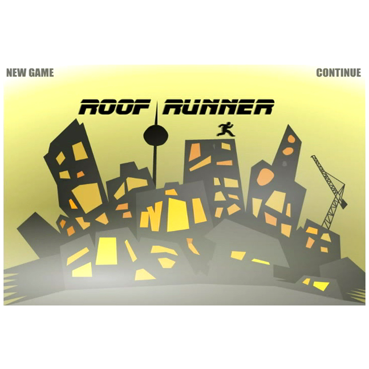 Roof Runner Startbildschirm, Game Project