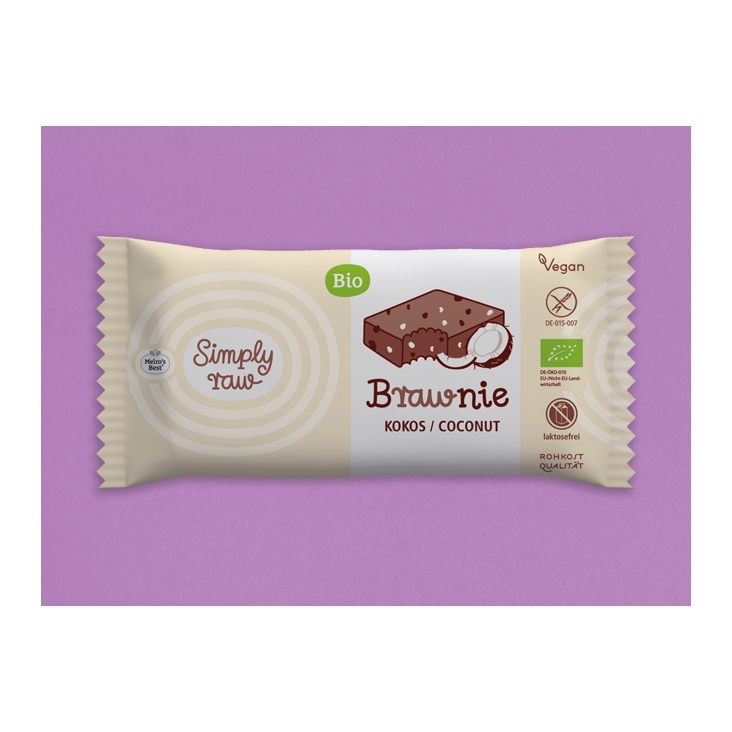 Verpackungsdesign für Rohkost-Brownies