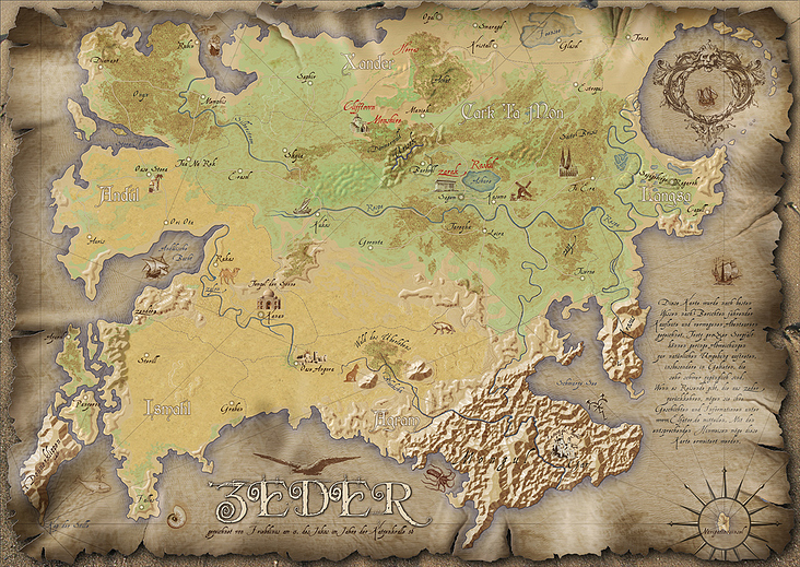 Karte zur Fantasy-Reihe Elfator / DIN A3