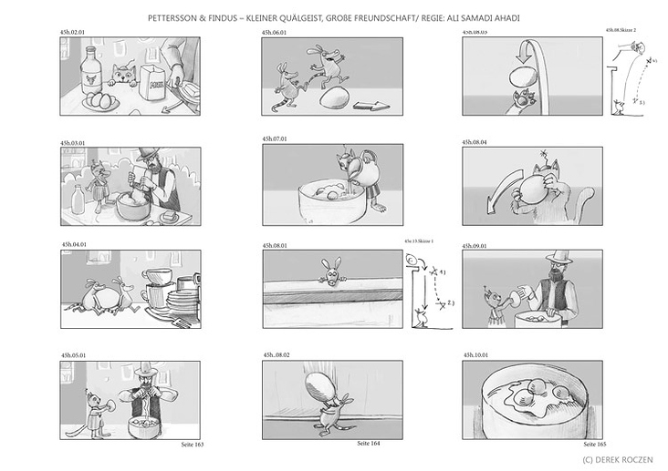 Petersson und Findus Storyboards 1