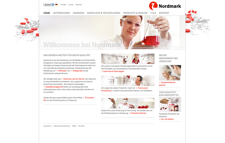 Webdesign Pharmaunternehmen