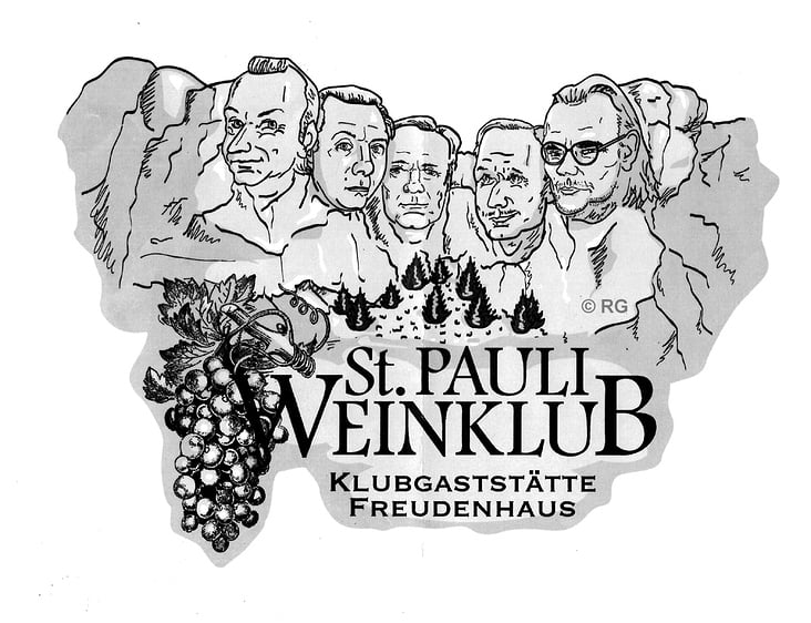 Illustration für St Pauli Weinklub und vorhandenes Logo integriert