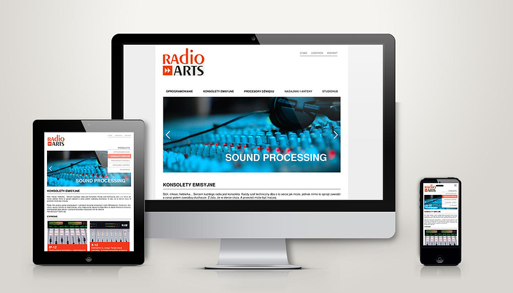 Webdesign für RadioArts  – Spezialisten in Technologie für Radiosender