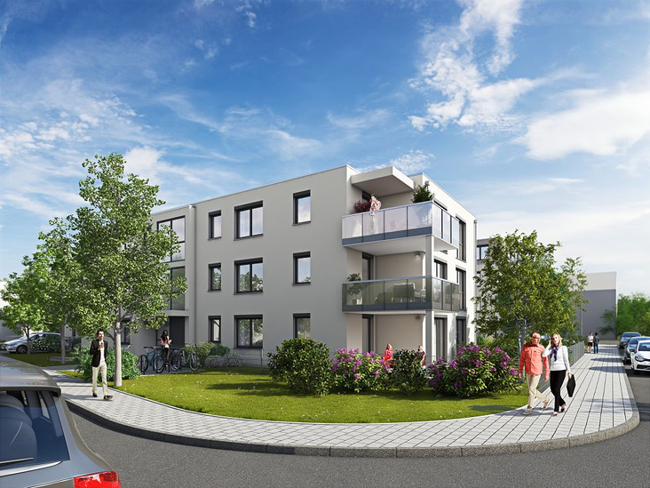 Neubauprojekt Rendering Augsburg