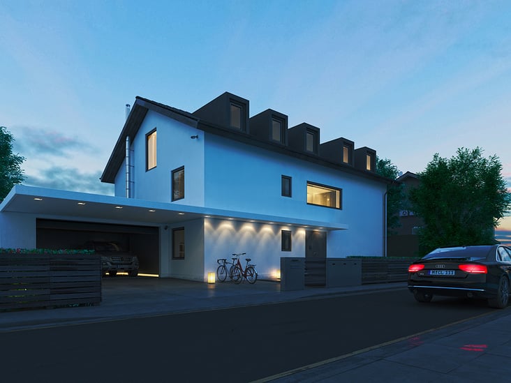 Architekturvisualisierung eines Einfamilienhauses