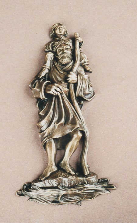 Bronze-Relief des St. Christopherus, Auftragsarbeit ca. 2001